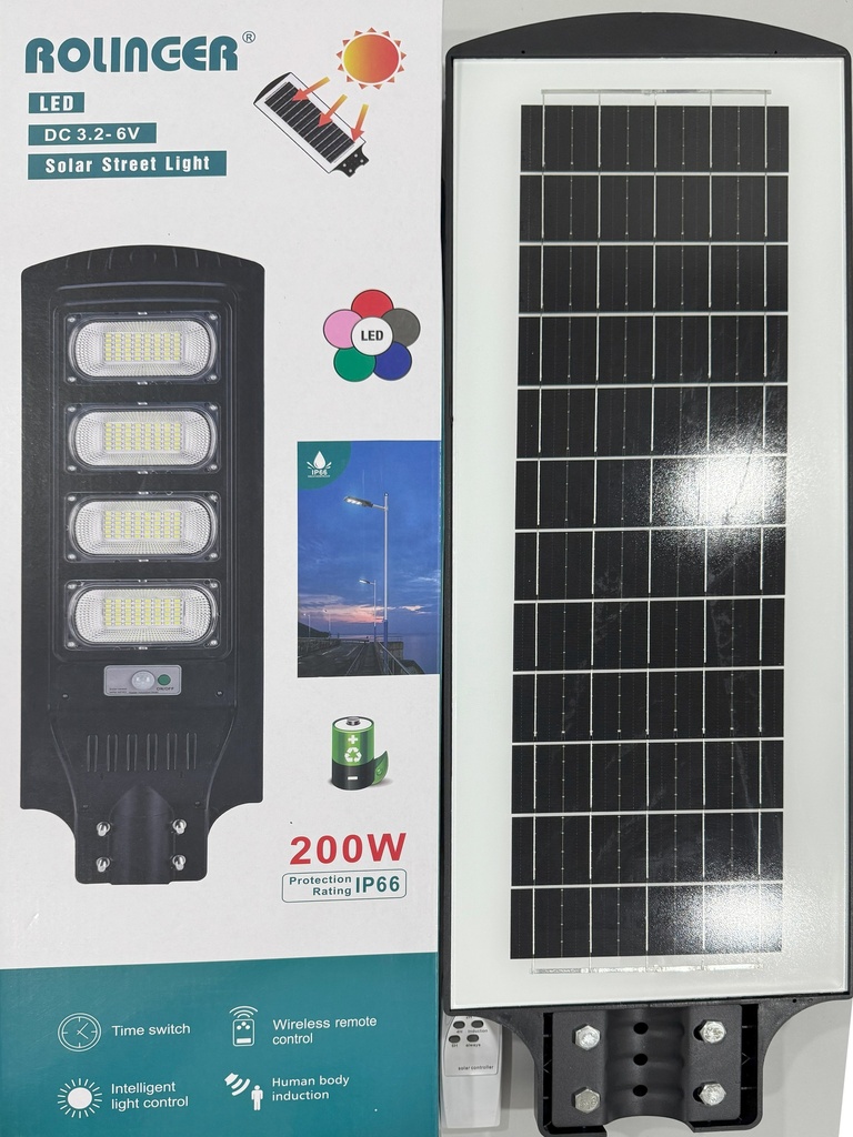 Farola Solar Integrada 3 Cabezales 200W